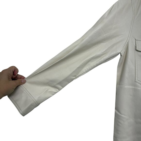 Aritzia Wilfred Ganna Jacket Shacket Oversized Vegan Leather Women's size 2XS - Picture 6 of 11